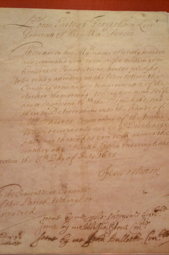 A letter signed by Lord Feversham. Photo: Andrea Zuvich