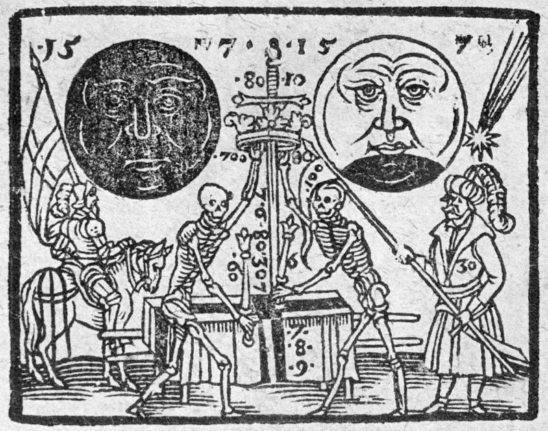 1607-skeletons with Halley's comet