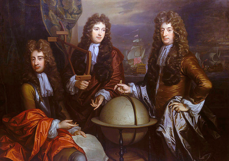 A triple portrait of Thomas Phillips, John Benbow, and Sir Ralph Delavall. Image: National maritime museum, greenwich.