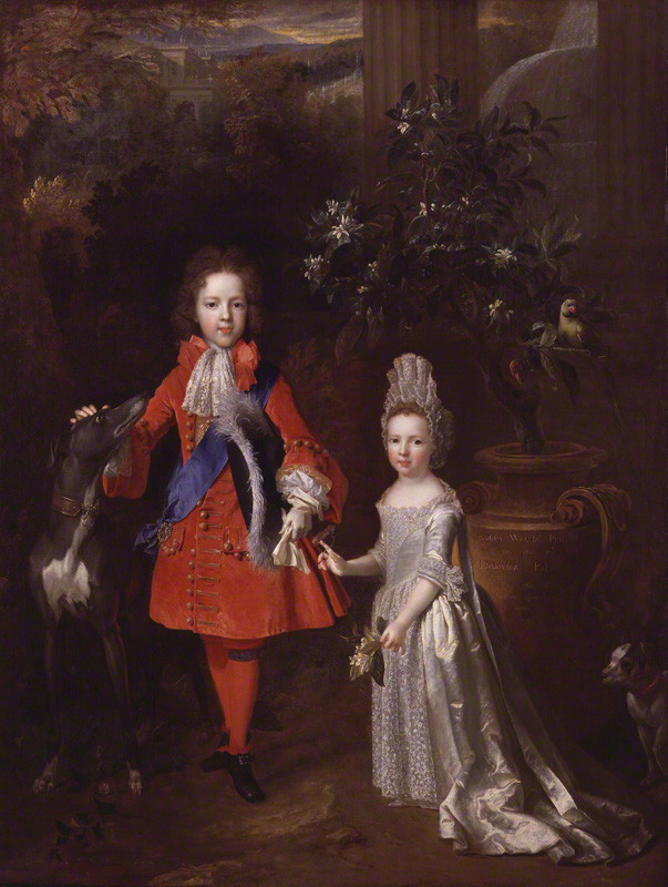NPG 976; Prince James Francis Edward Stuart; Princess Louisa Maria Theresa Stuart by Nicolas de Largilliere. © National Portrait Gallery, London