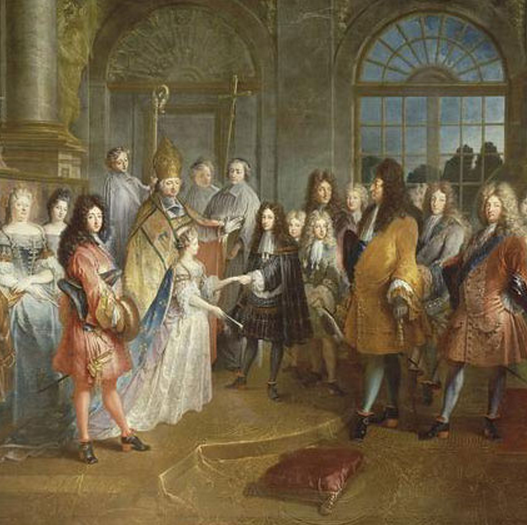 Mariage du duc de Bourgogne et Marie-Adélaïde, 1697.  7 décembre 1697, de Antoine Dieu, XVIIe siècle © RMN / Daniel Arnaudet / Gérard Blot par Versailles.