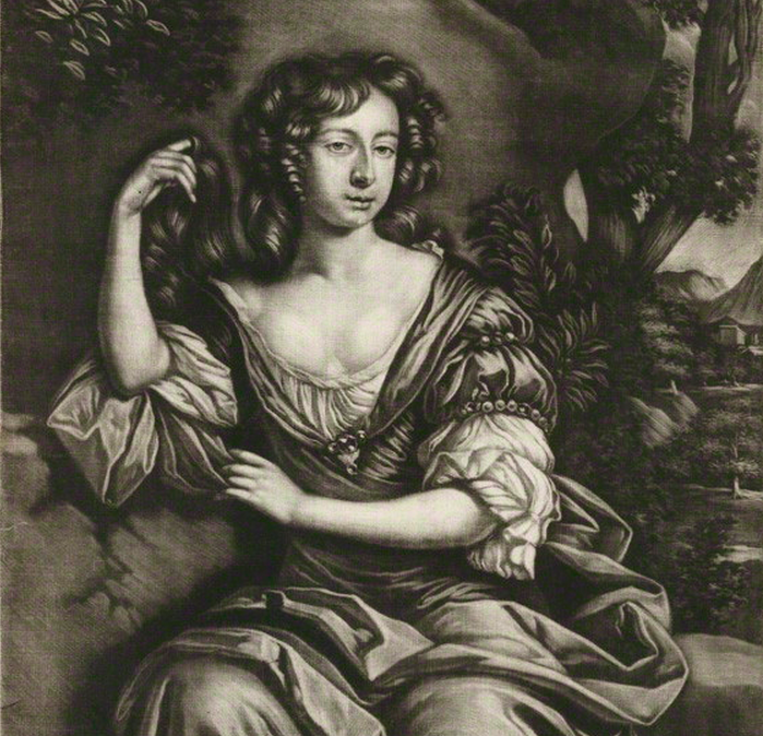 Margaret Hughes after Sir Peter Lely mezzotint, 1677-1685 (1687). © National Portrait Gallery, London