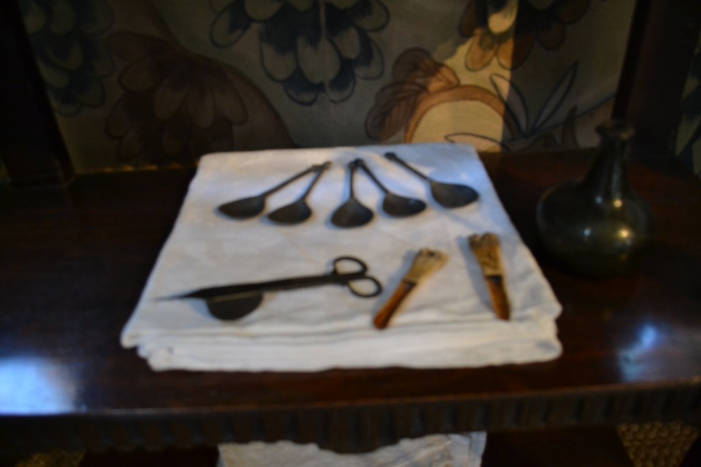 Spoons and bone apple-corers. Blakesley Hall, Photo: Andrea Zuvich