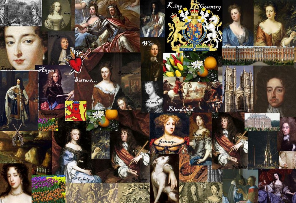 Collage of characters in William & Mary, created by Andrea Zuvich