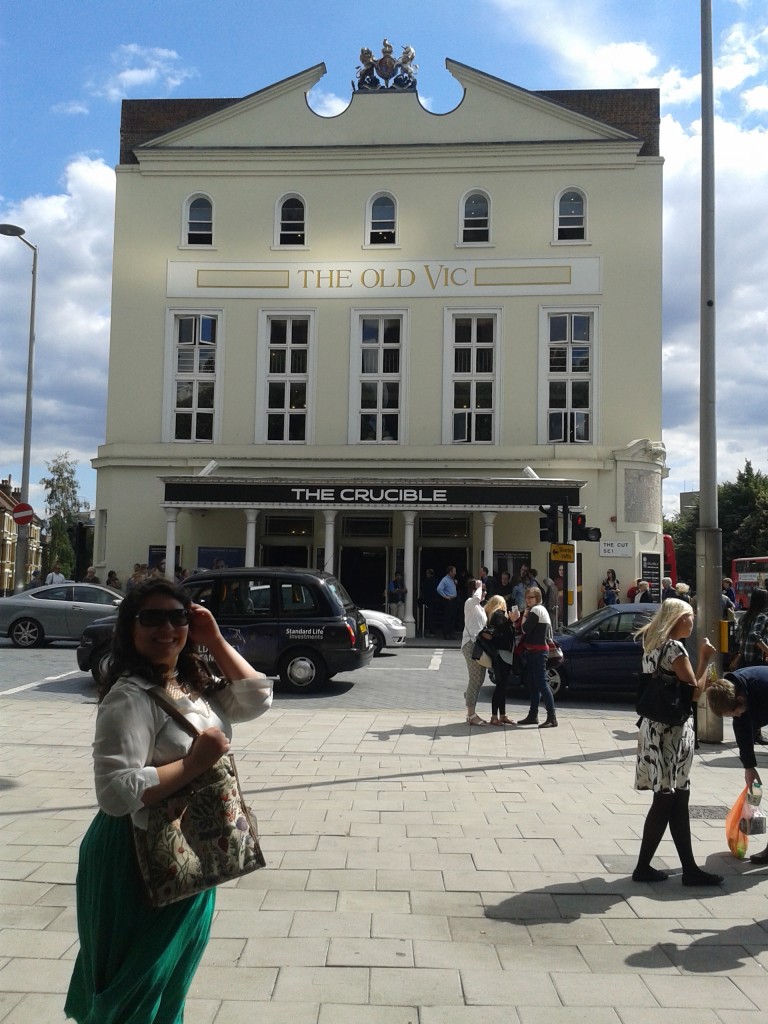Andrea outside The Old Vic