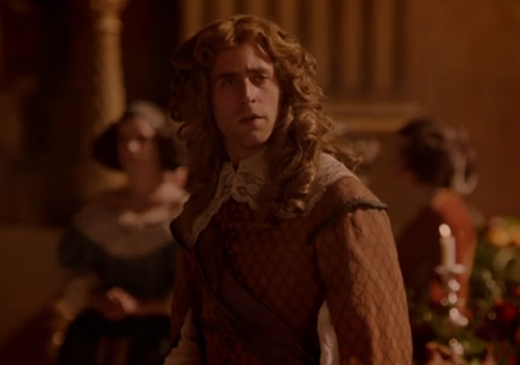 Oliver Jackson-Cohen as James, Duke of York. ITV's The Great Fire