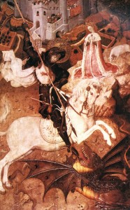 MARTORELL, Bernat Saint George Killing the Dragon 1430-35 Tempera on wood, 141 x 96 cm Art Institute, Chicago, Web Gallery of art