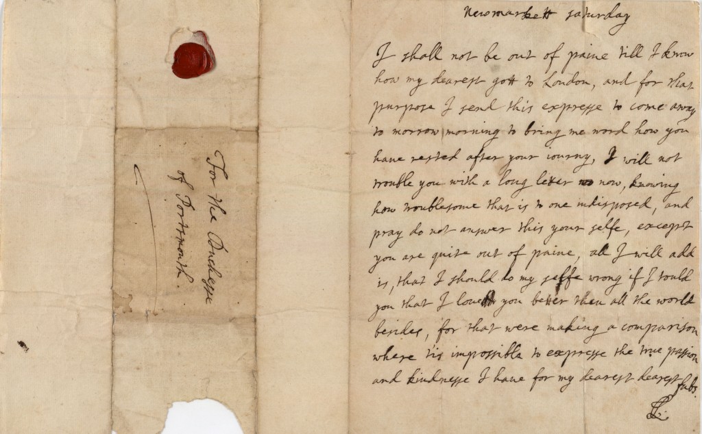 Love Letter from Charles II to Louise de Keroualle, 1675, © The Trustees of the Goodwood Collection