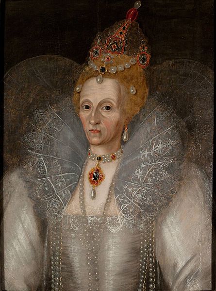 Caption for Queen Elizabeth Painting. Elizabeth I by Marcus Gheeraerts the Younger 1595. Folgers Shakespeare Library Washington.